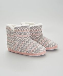 Chaussons en maille jacquard - Beige