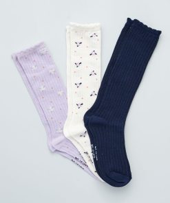 Lot de 3 paires de chaussettes - Blanc/violet