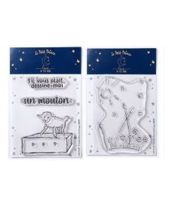4 Tampons transparents Le Petit Prince Mouton et Paysage - N/A