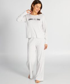 Ensemble de pyjama t-shirt + pantalon - 2 pièces - Gris