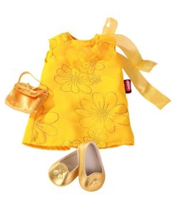 Vêtements pour poupée de 45 à 50 cm : Robe jaune avec chaussures - N/A