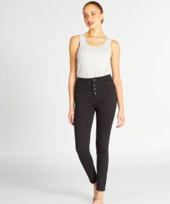 Jean skinny taille haute - Noir