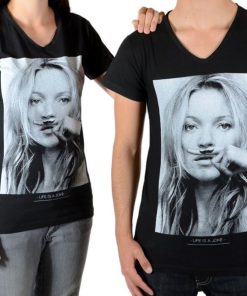 Tee Shirt Little Eleven Paris Kate Moss SS Kate Moss Mixte (Garçon / Fille) Noir - Noir