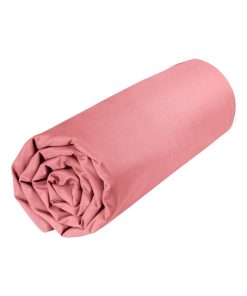 Drap dousse lit bébé 60x120 cm - 100% coton Bio - 'P'tit Basile' - Rose foncé