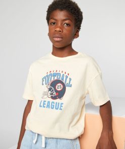 T-shirt en maille jersey imprimé - Ecru