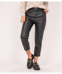 Pantalon simili cuir EMBER - Noir