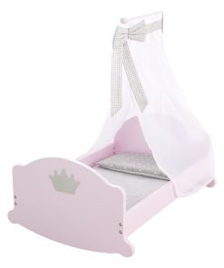 ROBA Berceau de Poupée Complet "Princess Sophie" - Inclus Textile - Rose/Gris - N/A