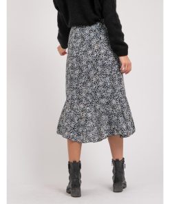 Jupe midi motifs XISSA - Bleu