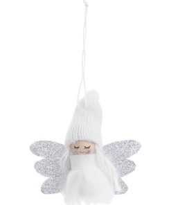 Petit ange à suspendre blanc et argenté - Blanc