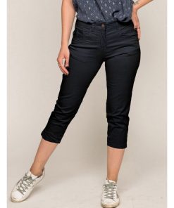 Pantacourt slim en coton stretch XETRA - Bleu marine