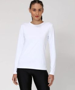 T-shirt Rash Guard Anti-UV UPF50 pour femme - UV Line - Blanc