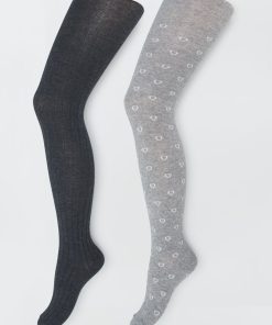 Lot de 2 paires de collants - Gris/bleu
