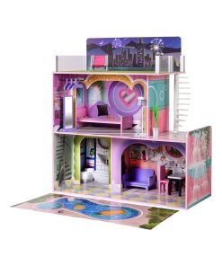 Maison de poupée en bois enfant 3 étages avec 16 accessoires Dreamland Sunset Olivia’s Little World - N/A