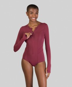 Maillot de bain 1 pièce Combinaison de surf Maio Macae Bordo Upf50+ ANTI UV - UV Line - Rouge