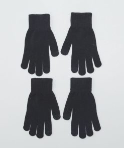 Lot de 2 paires de gants tactiles - Noir