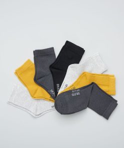 Lot de 7 paires de chaussettes - jaune gris noir