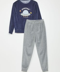 Pyjama le velours - 2 pièces - Bleu