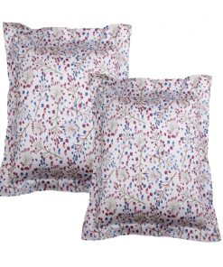 Blanc Avenue Lot De 2 Taies D'oreiller 63x63 Cm Satin De Coton Imprimé - Multicolore