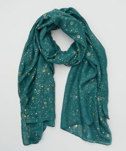 Foulard en voile imprimé étoile - Vert