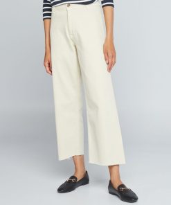 Pantalon large wide leg cropped - Beige