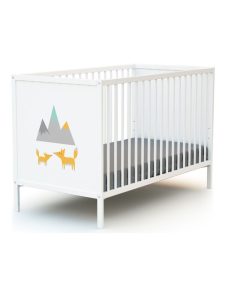 WEBABY - Lit bébé à panneaux - Blanc Gris