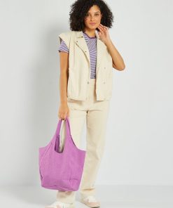 Veste sans manches en jean - Beige