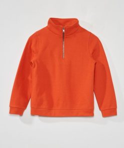 Sweat col camionneur - orange