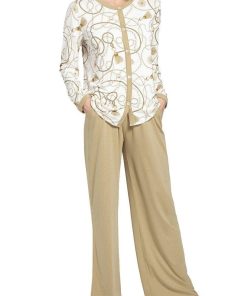 Ensemble pyjama long chic en modal Golden - Beige