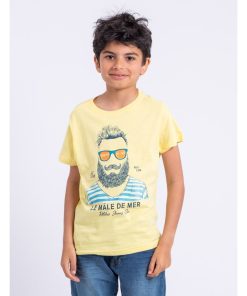 T-shirt manches courtes col rond pur coton NABARZU-J - Jaune