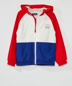 Blouson déperlant color-block - Rouge