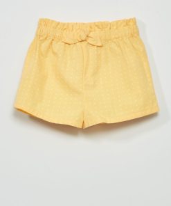 Short en popeline avec imprimé - Orange