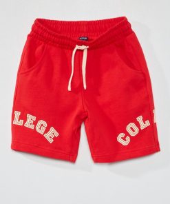 Short de sport en coton - Rouge