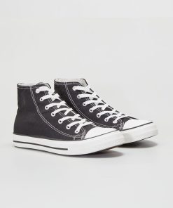 Baskets montantes en toile - noir
