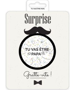 Carte à gratter - Tu vas être papa - Blanc
