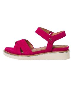 Sandale Plate Cuir Tamaris - Rose