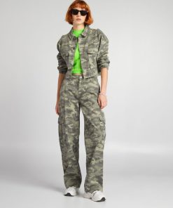 Pantalon wide leg - camouflage