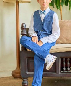 Pantalon à pinces  AMBROISE - 'LA FAUTE A VOLTAIRE' - Bleu marine