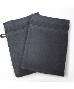 Lot de 2 gants de toilette Collection Vitamine - gris anthracite
