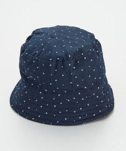 Bob en toile avec imprimé all-over - Bleu