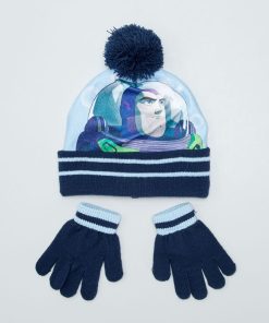 Ensemble bonnet + gants 'Buzz l'Eclair' - bleu