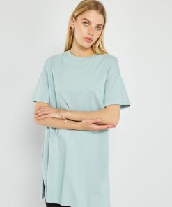 T-shirt uni manches courtes - Bleu