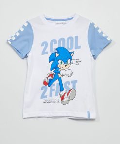 T-shirt imprimé 'Sonic' - Bleu/blanc