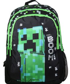BAGTROTTER Sac à dos 2 compartiments Minecraft Jeu Vidéo Noir - Noir