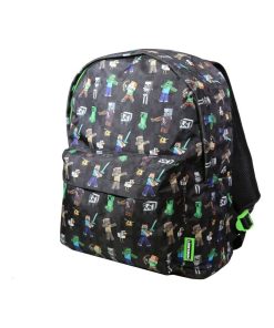 Sac à dos 1 compartiment Minecraft Jeu Vidéo Noir Bagtrotter - Noir