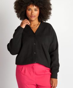 Gilet en maille mi-long - noir