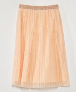Jupe midi en tulle - Orange pêche