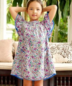 Robe Été Fleurie Violette Fille manches papillons BUTTERFLY - 'LA FAUTE A VOLTAIRE' - Violet
