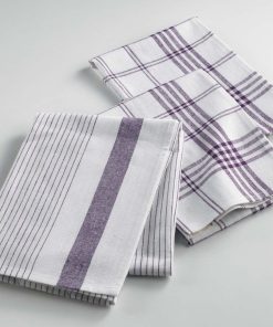 3 Serviettes Torchons Modele Praticco - Violet prune