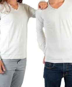 Tee Shirt Little Eleven Paris Basic V LS Mixte - Blanc