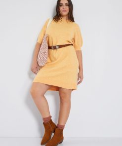 Robe pull courte 'Vero Moda Curve' - Jaune orangé